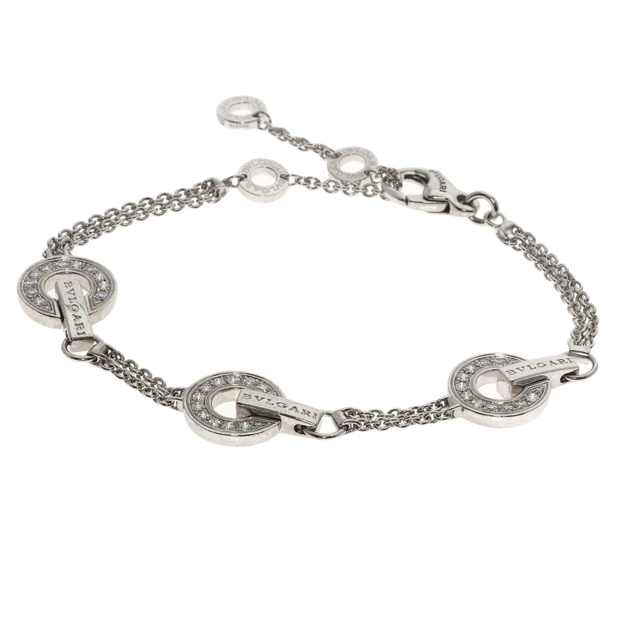 BVLGARI BVLGARI BVLGARI Openwork Diamond M/L Bracelet K18 White Gold Ladies [Used]