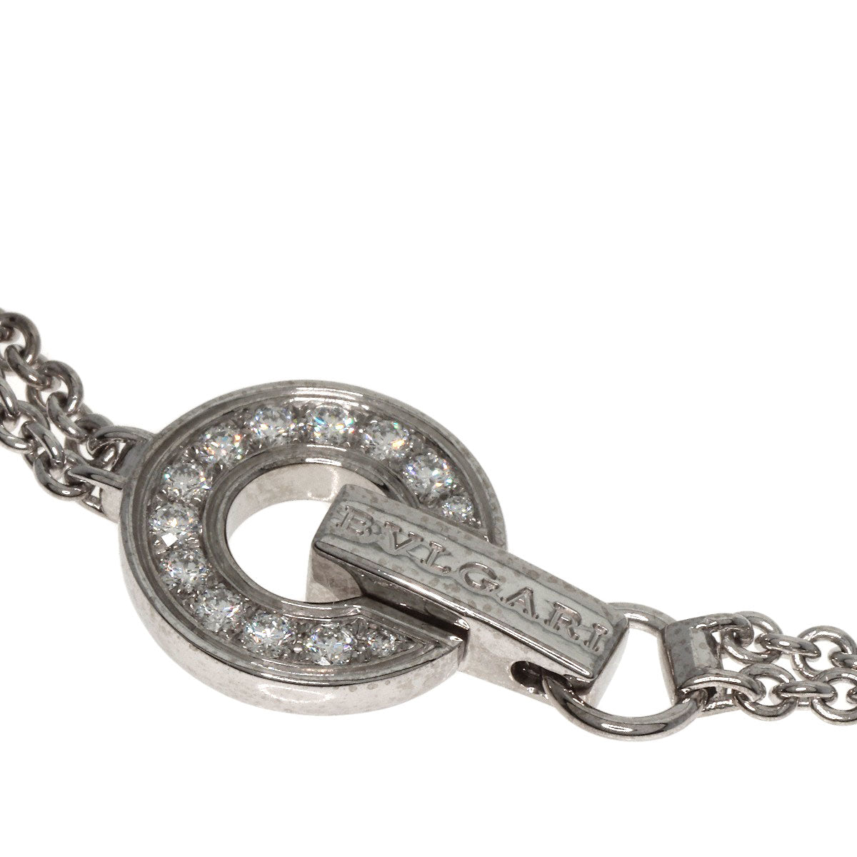 BVLGARI BVLGARI BVLGARI Openwork Diamond M/L Bracelet K18 White Gold Ladies [Used]