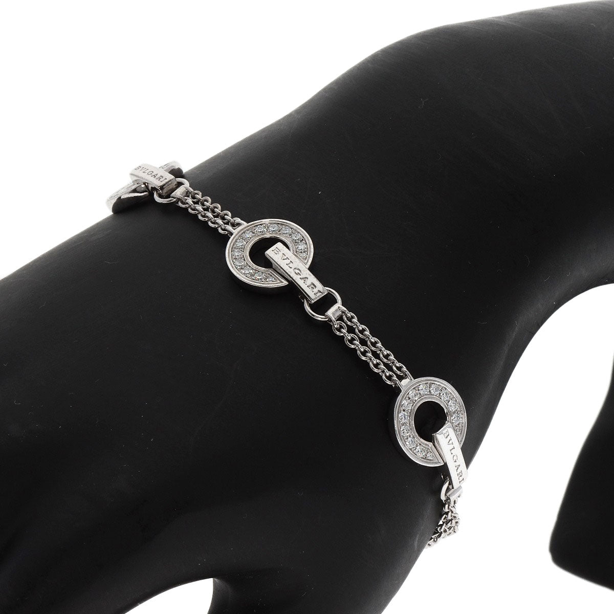 BVLGARI BVLGARI BVLGARI Openwork Diamond M/L Bracelet K18 White Gold Ladies [Used]