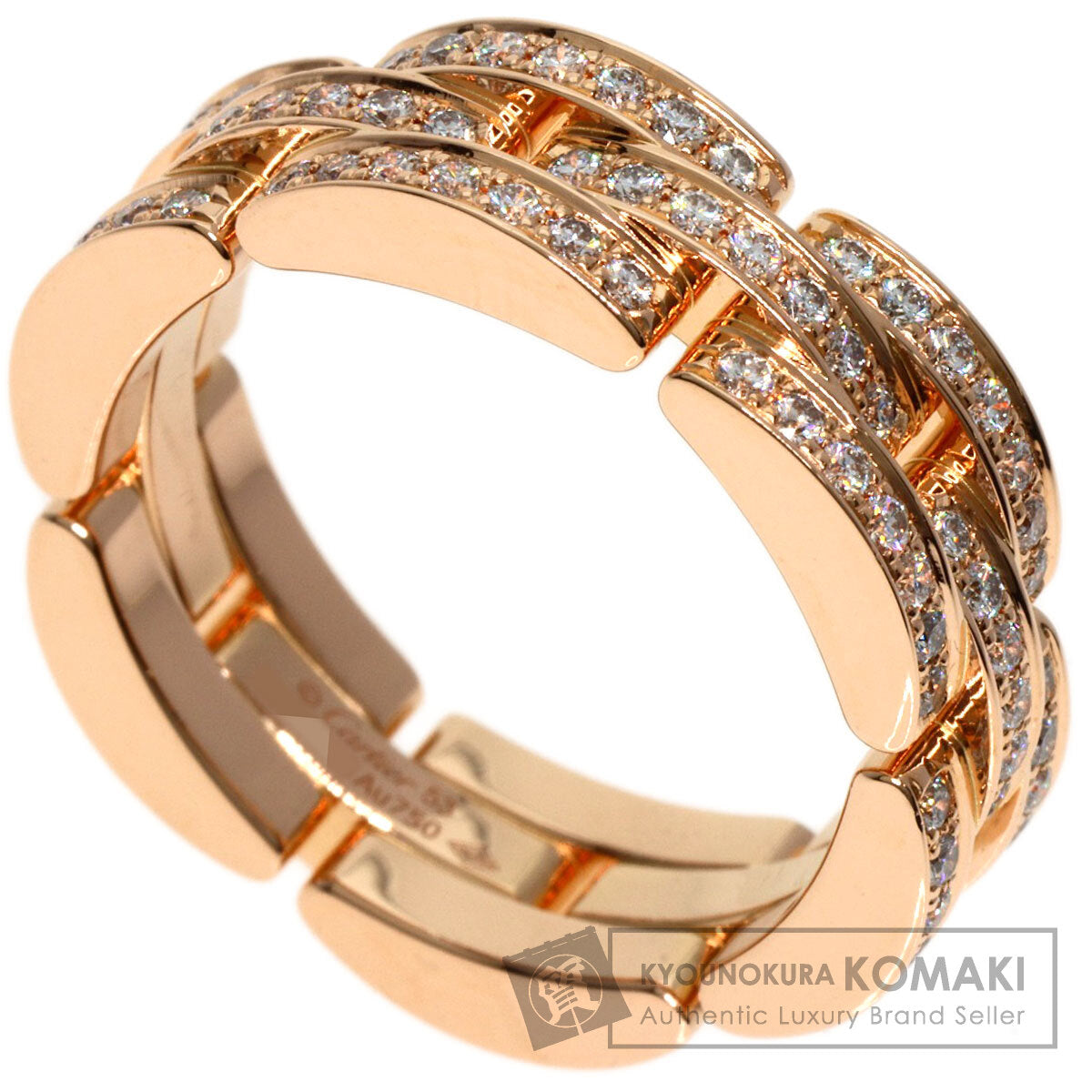 CARTIER   Ring Mayon PANTHERE Full Eternity Diamond #53 K18 Pink Gold Ladies