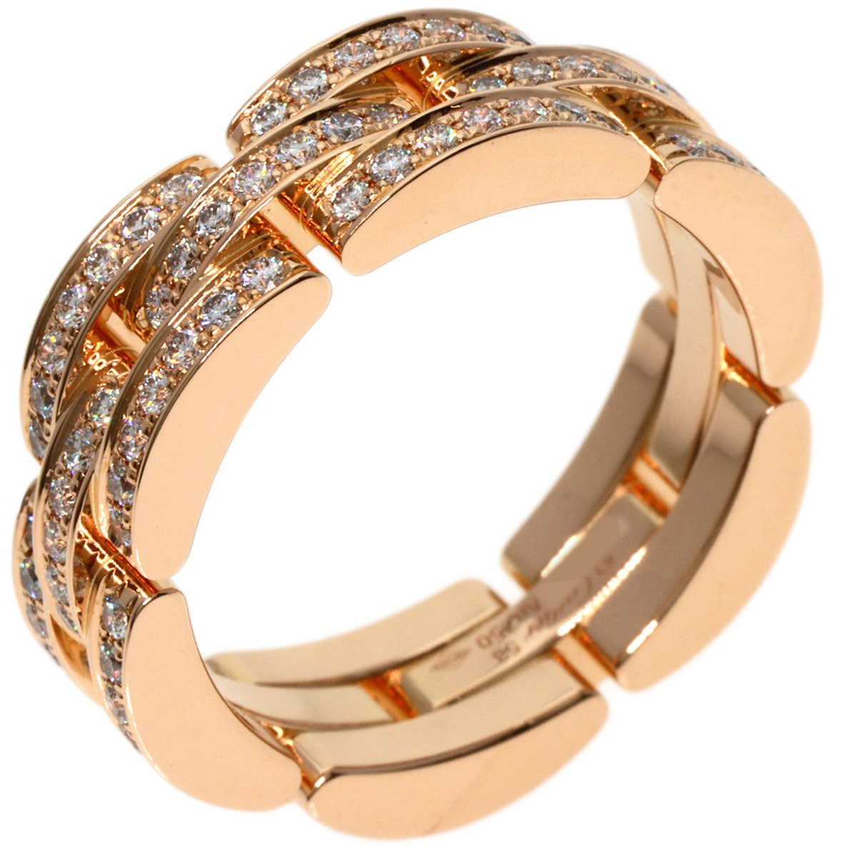 CARTIER   Ring Mayon PANTHERE Full Eternity Diamond #53 K18 Pink Gold Ladies