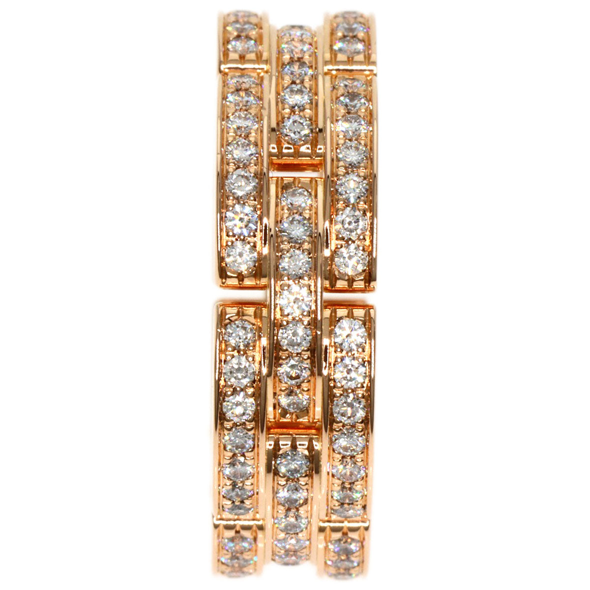 CARTIER   Ring Mayon PANTHERE Full Eternity Diamond #53 K18 Pink Gold Ladies