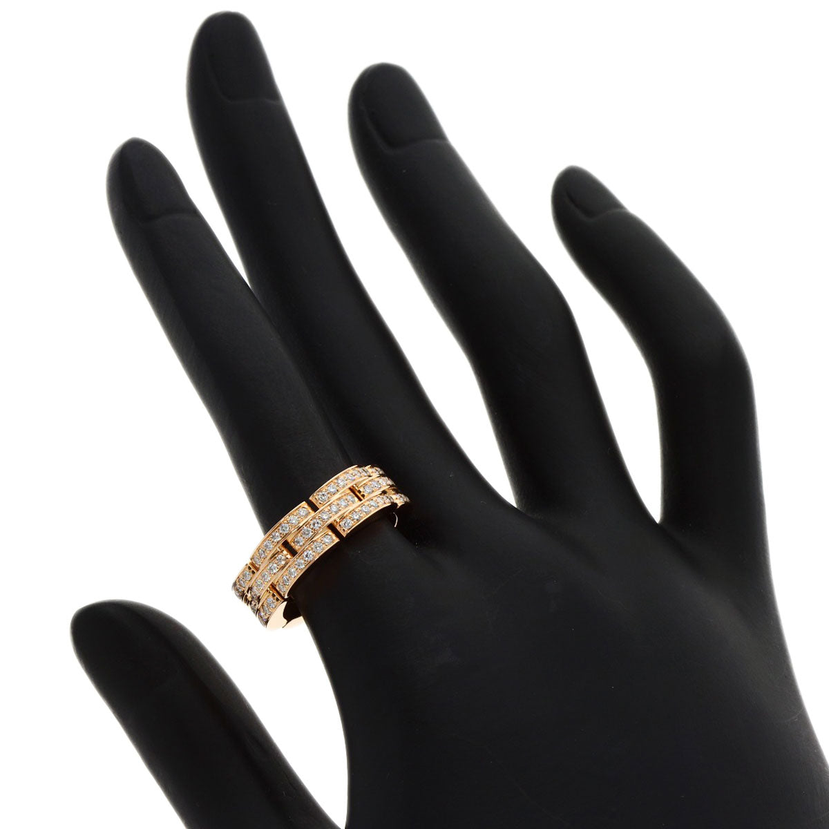 CARTIER   Ring Mayon PANTHERE Full Eternity Diamond #53 K18 Pink Gold Ladies