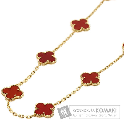 Van Cleef & Arpels Vintage Alhambra Carnelian Necklace K18 Yellow Gold Ladies [Used]