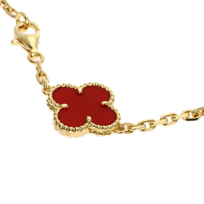 Van Cleef & Arpels Vintage Alhambra Carnelian Necklace K18 Yellow Gold Ladies [Used]