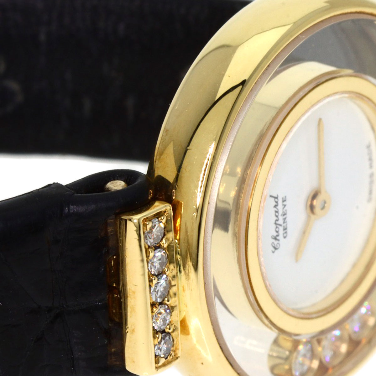 Chopard Happy diamond Watches 20/5511 K18 Yellow Gold/Leather Ladies