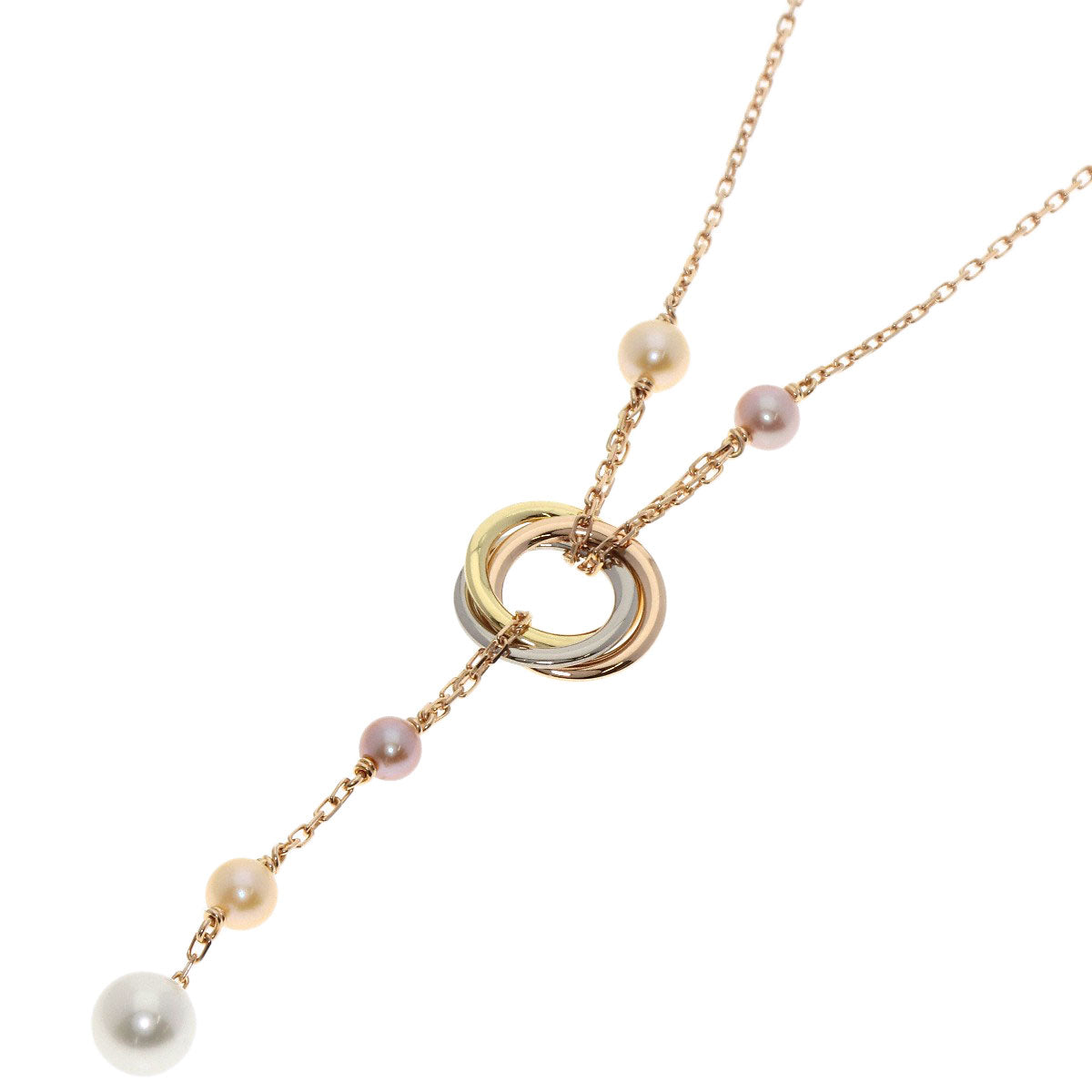 CARTIER Trinity Pearl Pearl Necklace K18 Yellow Gold K18 White GoldLadies [Used]
