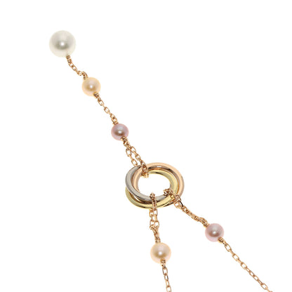 CARTIER Trinity Pearl Pearl Necklace K18 Yellow Gold K18 White GoldLadies [Used]