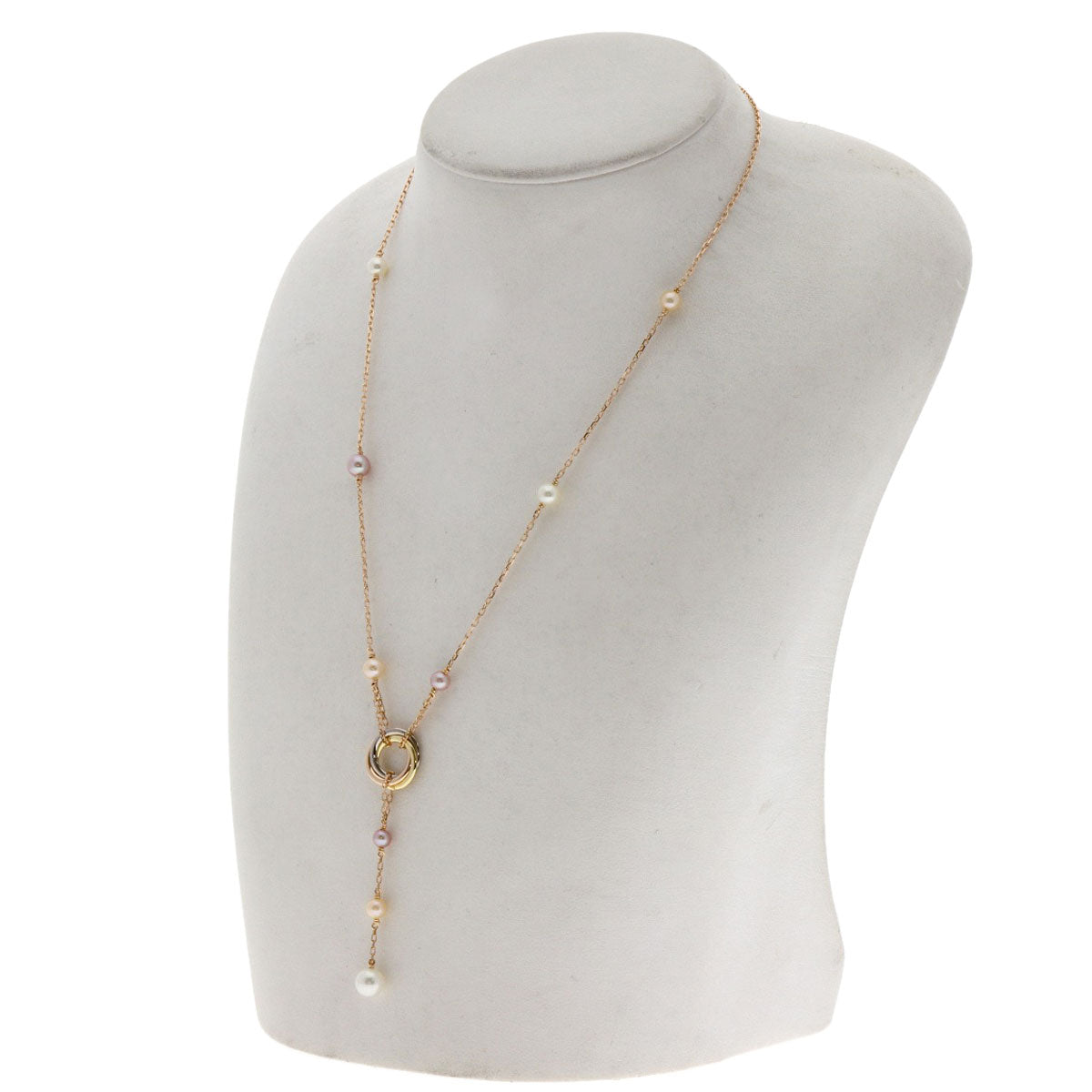 CARTIER Trinity Pearl Pearl Necklace K18 Yellow Gold K18 White GoldLadies [Used]