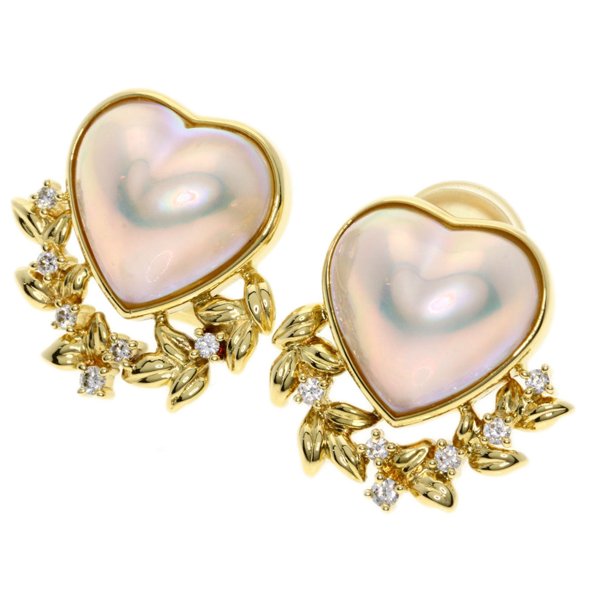 TASAKI   Earring Mabe Pearl Pearl Heart K18 Yellow Gold Ladies