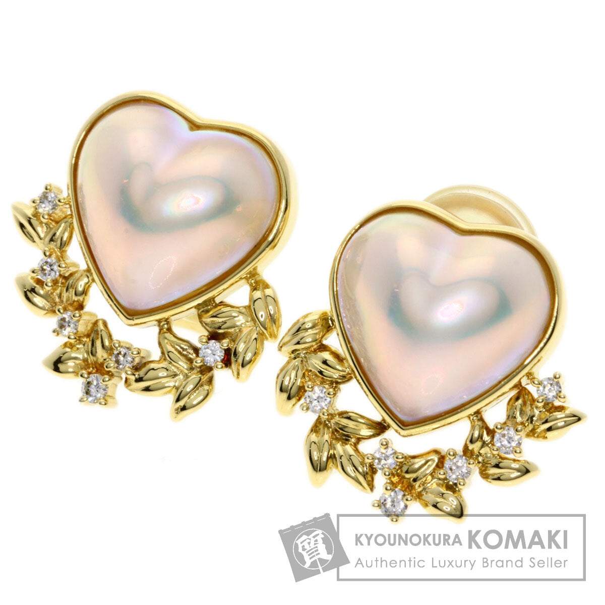 TASAKI   Earring Mabe Pearl Pearl Heart K18 Yellow Gold Ladies