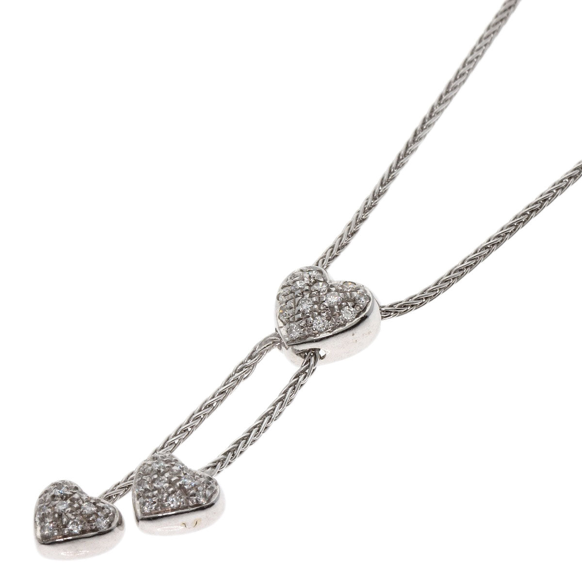 Damiani heart pavé diamond Necklace K18 White Gold Ladies [Used]