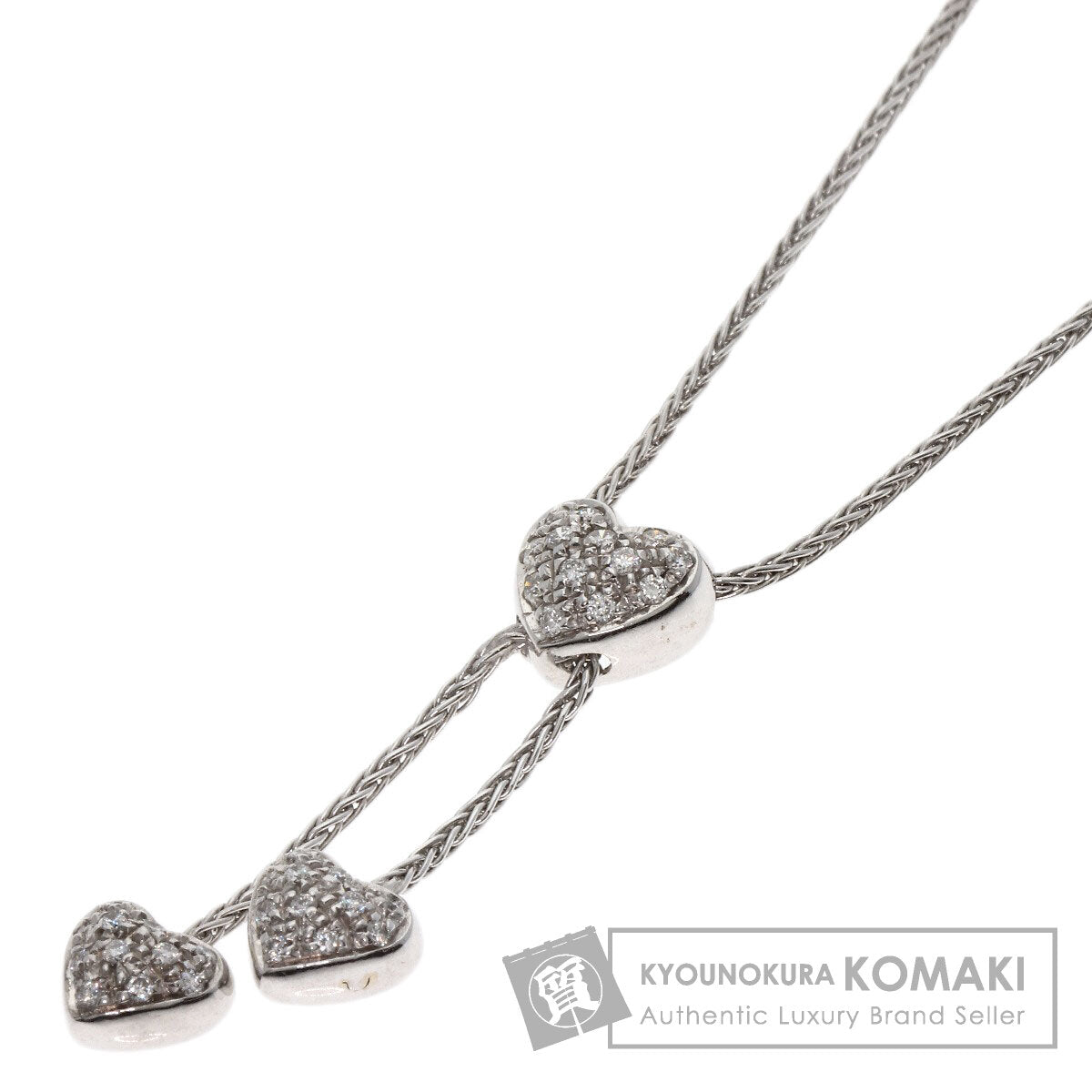 Damiani heart pavé diamond Necklace K18 White Gold Ladies [Used]