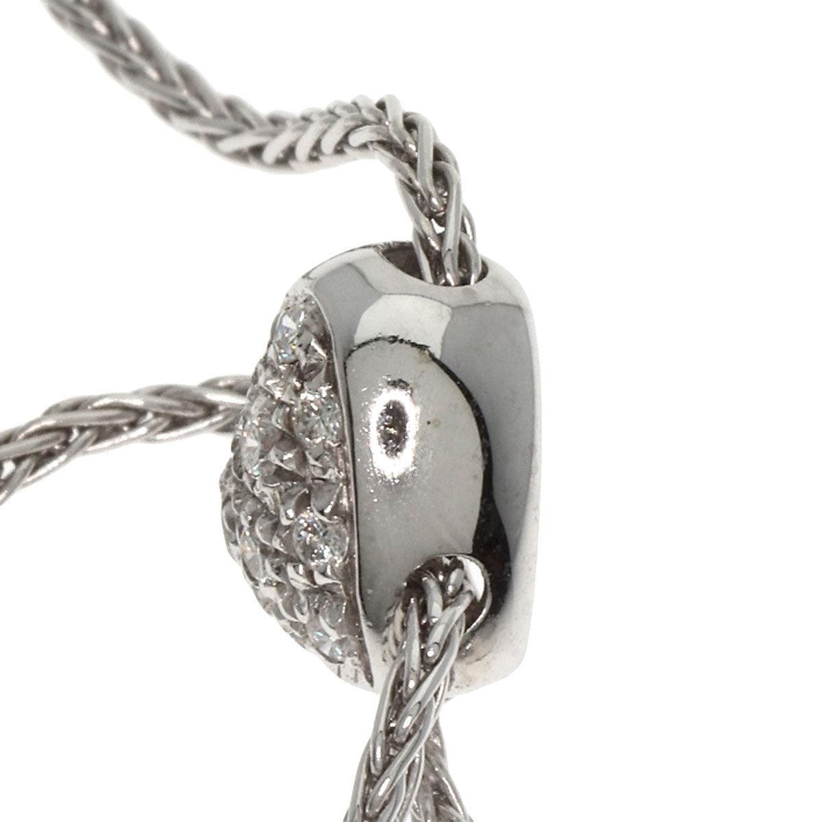 Damiani heart pavé diamond Necklace K18 White Gold Ladies [Used]