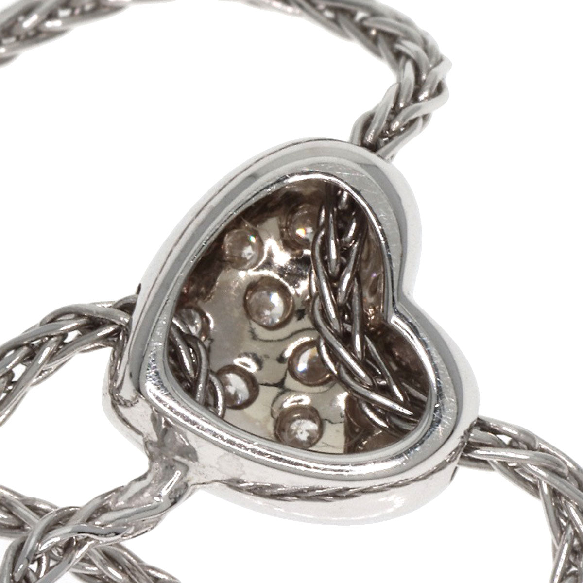 Damiani heart pavé diamond Necklace K18 White Gold Ladies [Used]