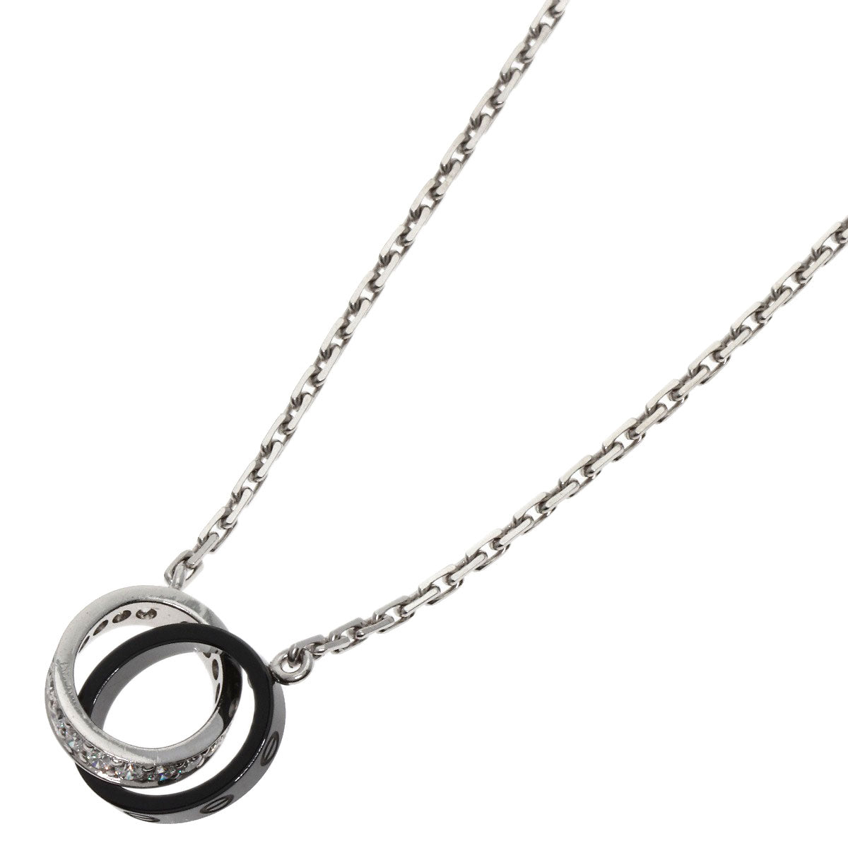 CARTIER Baby Love Diamond Necklace K18 White Gold CeramicLadies [Used]