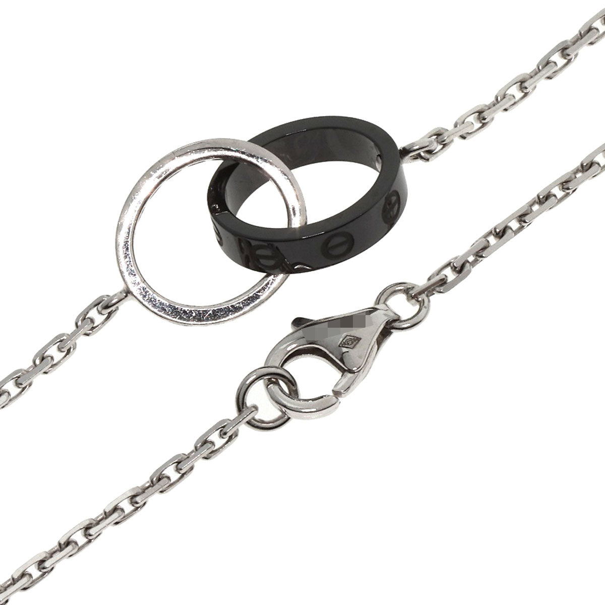 CARTIER Baby Love Diamond Necklace K18 White Gold CeramicLadies [Used]