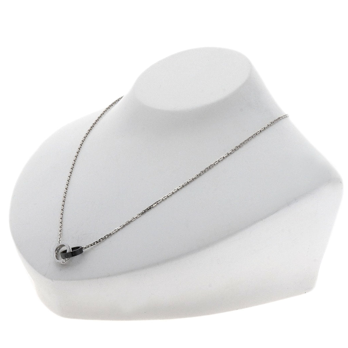 CARTIER Baby Love Diamond Necklace K18 White Gold CeramicLadies [Used]