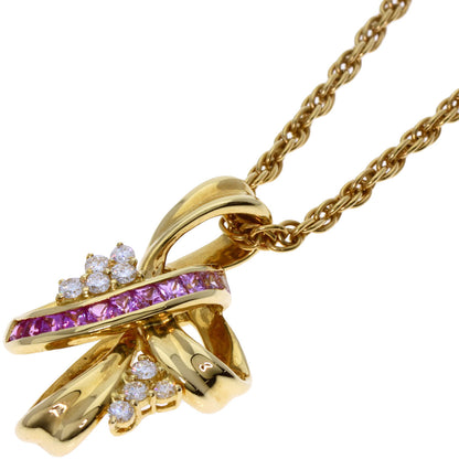 Jeunet   Necklace Pink Sapphire Diamond K18 Yellow Gold Ladies