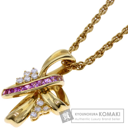 Jeunet   Necklace Pink Sapphire Diamond K18 Yellow Gold Ladies