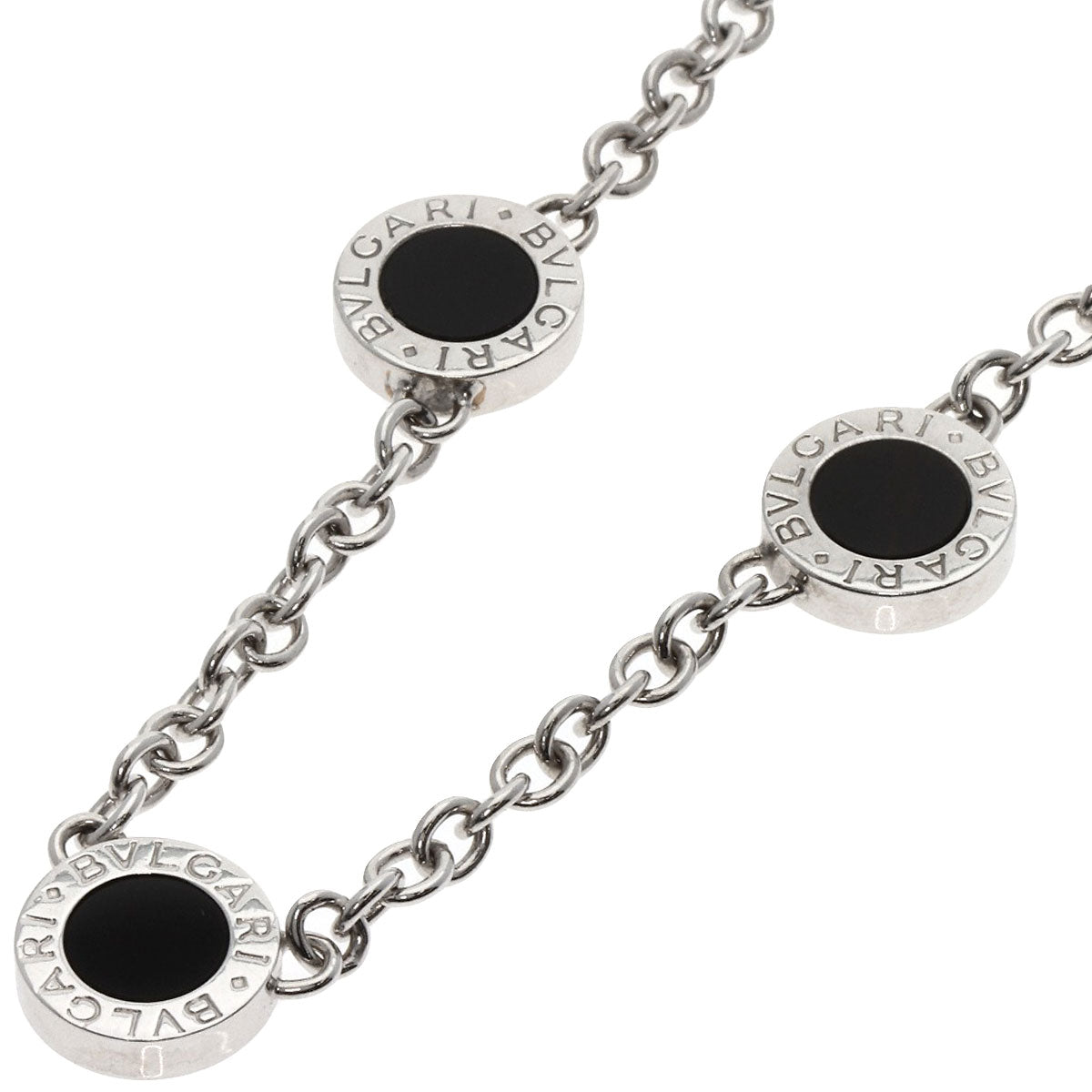 BVLGARI   Necklace BVLGARI BVLGARI Onyx Diamond K18 White Gold Ladies