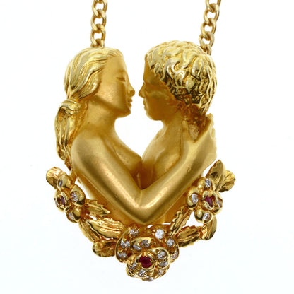 Carrera y Carrera   Necklace Adam & Eve Ruby Diamond K18 Yellow Gold Ladies