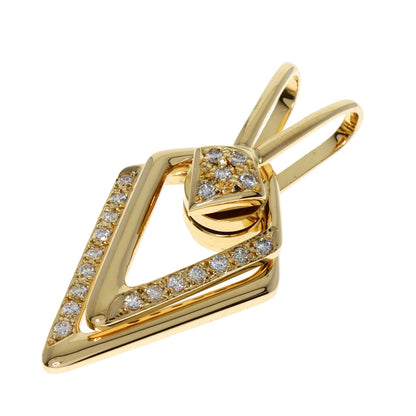 WALTHAM   Pendant top swing diamond K18 Yellow Gold Ladies