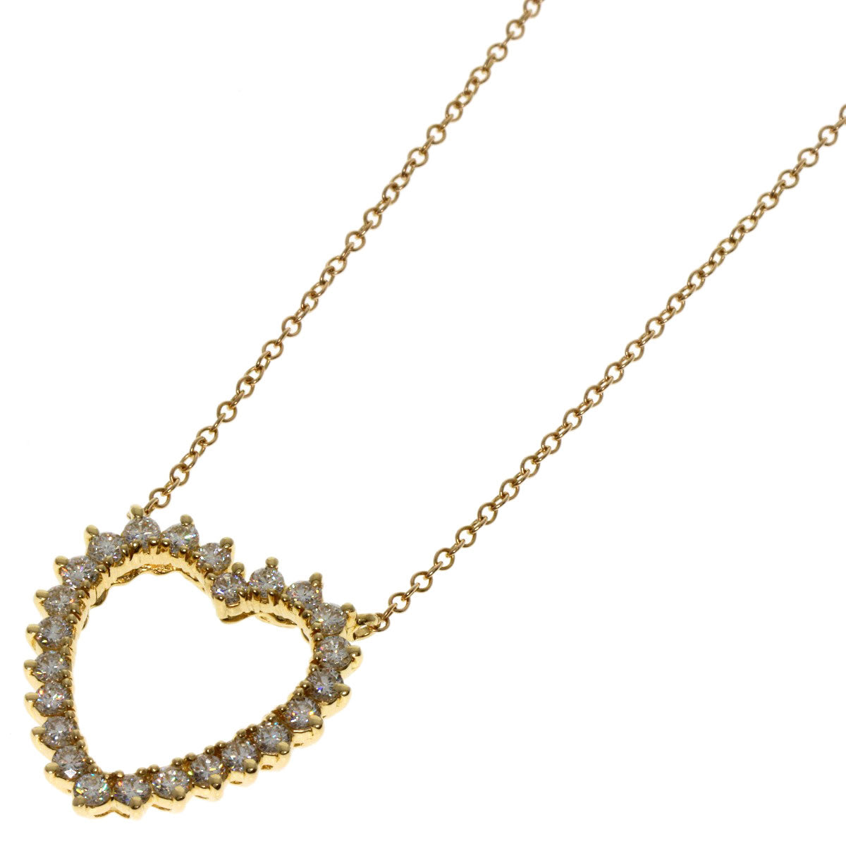 TIFFANY&Co.   Necklace Heart Diamond K18 Yellow Gold Ladies