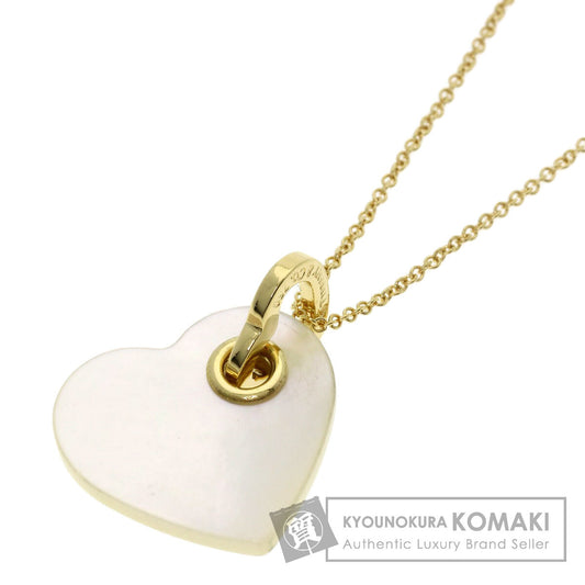 TIFFANY&Co. heart white shell Necklace K18 Yellow Gold Ladies [Used]
