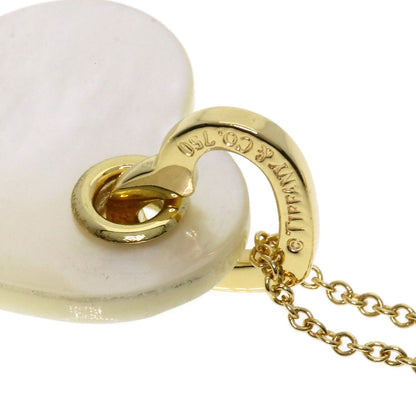 TIFFANY&Co. heart white shell Necklace K18 Yellow Gold Ladies [Used]