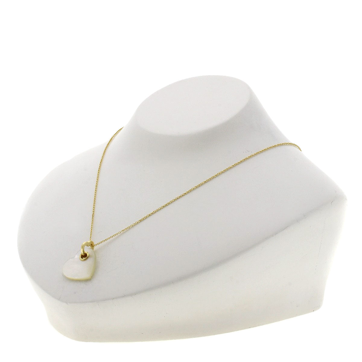 TIFFANY&Co. heart white shell Necklace K18 Yellow Gold Ladies [Used]