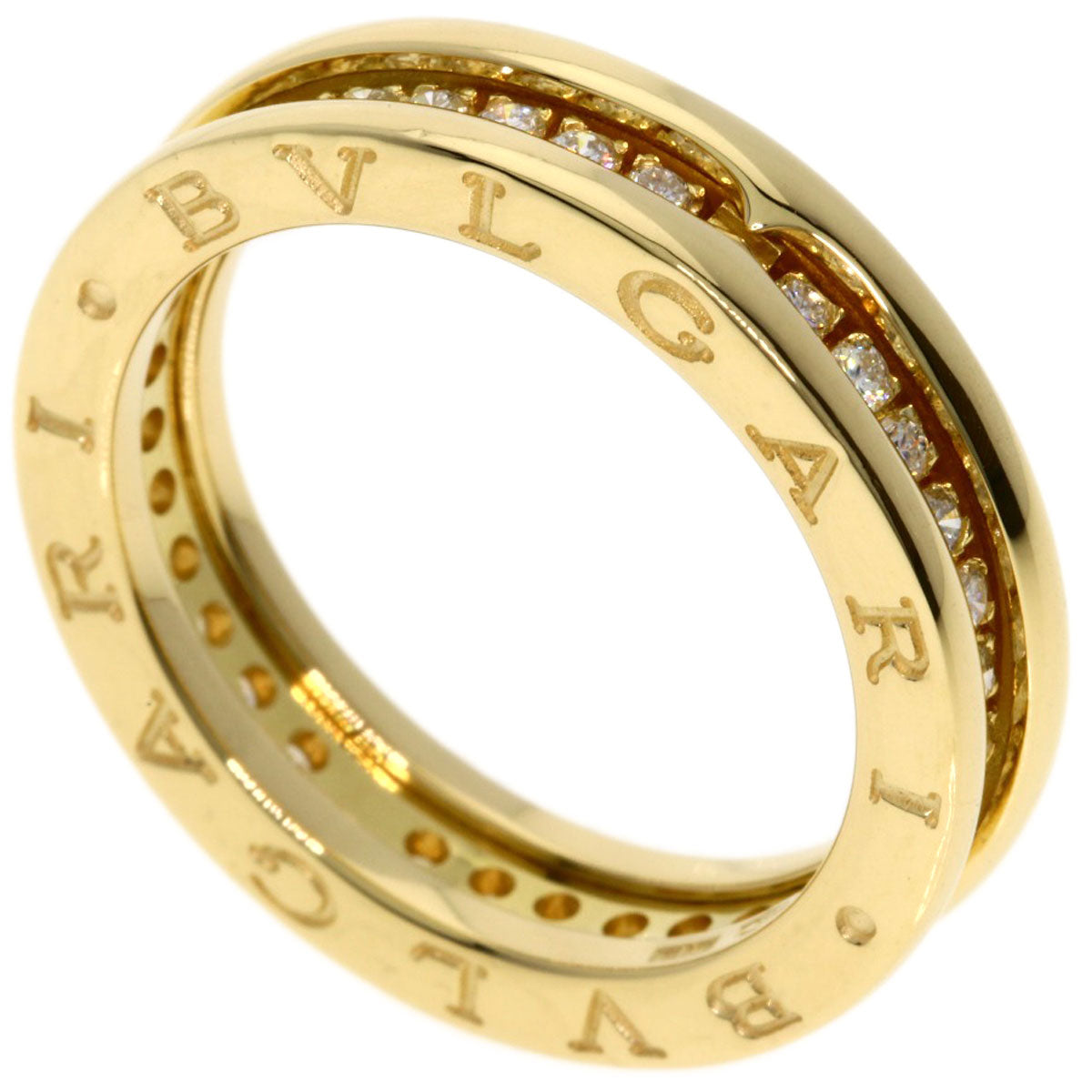 BVLGARI   Ring B.zero1 1 band Diamond #54 K18 Yellow Gold Ladies