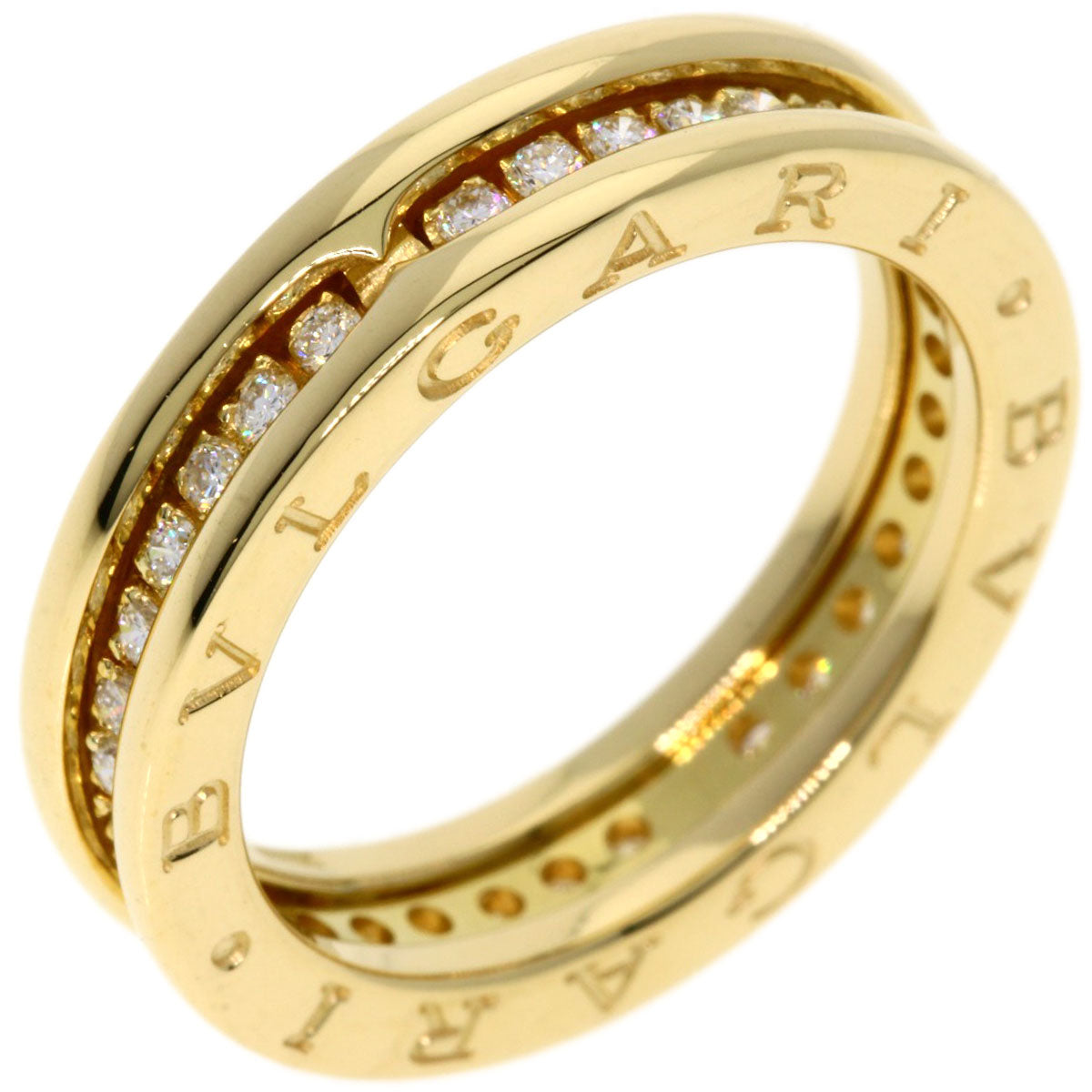 BVLGARI   Ring B.zero1 1 band Diamond #54 K18 Yellow Gold Ladies