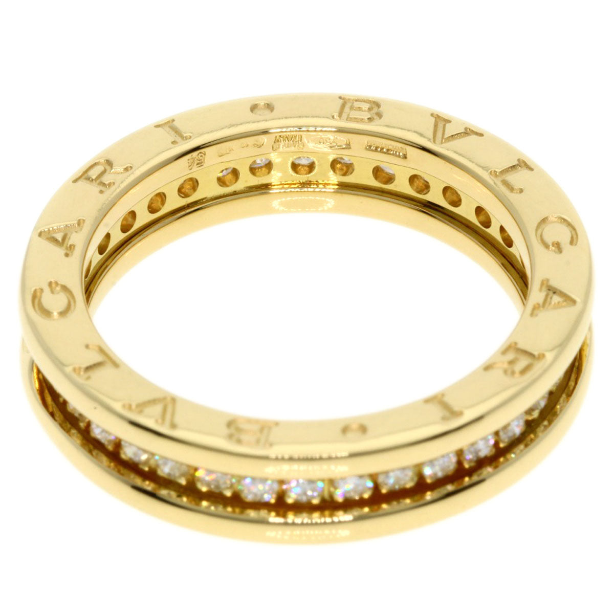 BVLGARI   Ring B.zero1 1 band Diamond #54 K18 Yellow Gold Ladies