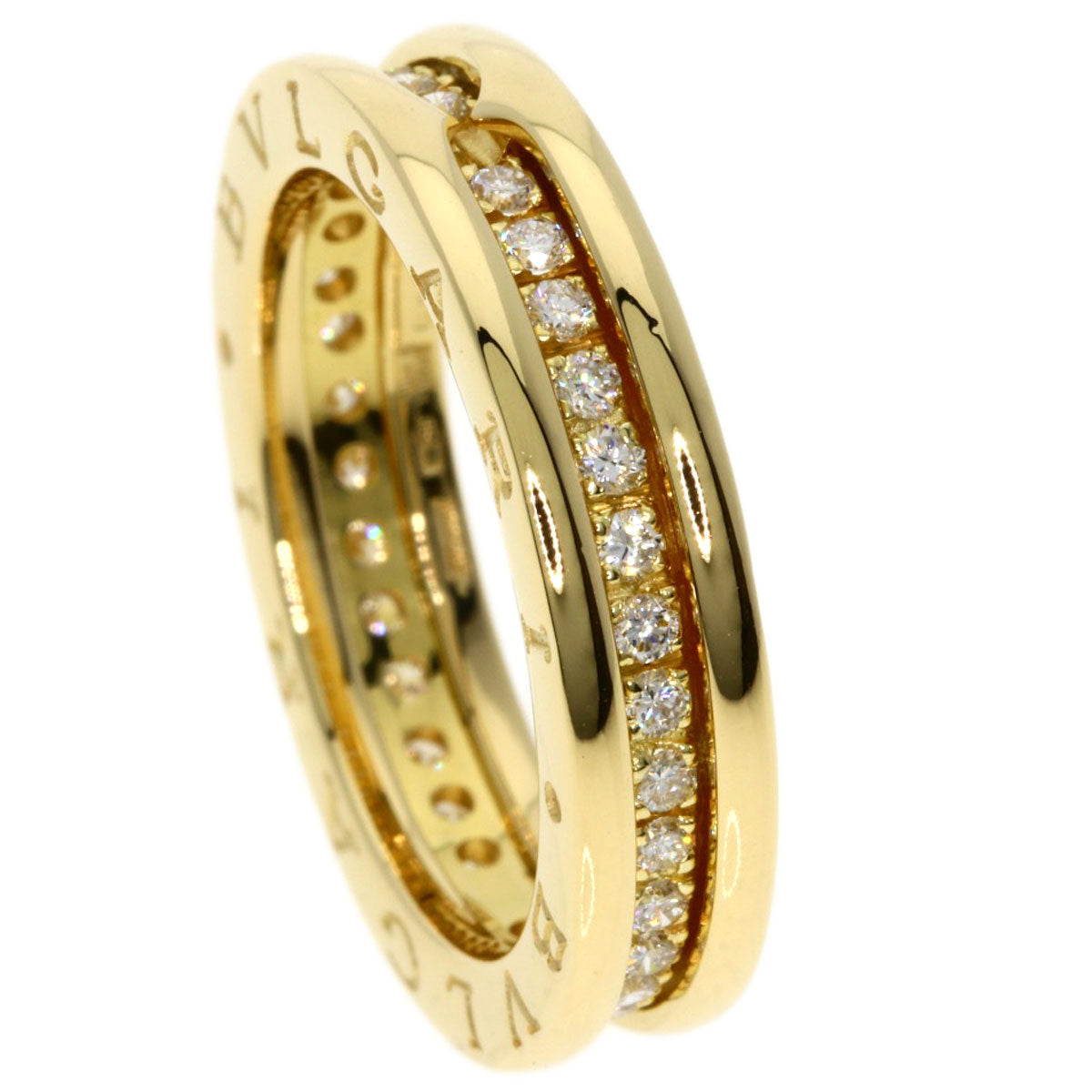 BVLGARI   Ring B.zero1 1 band Diamond #54 K18 Yellow Gold Ladies