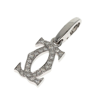 CARTIER   Pendant top 2C diamond charm K18 White Gold Ladies