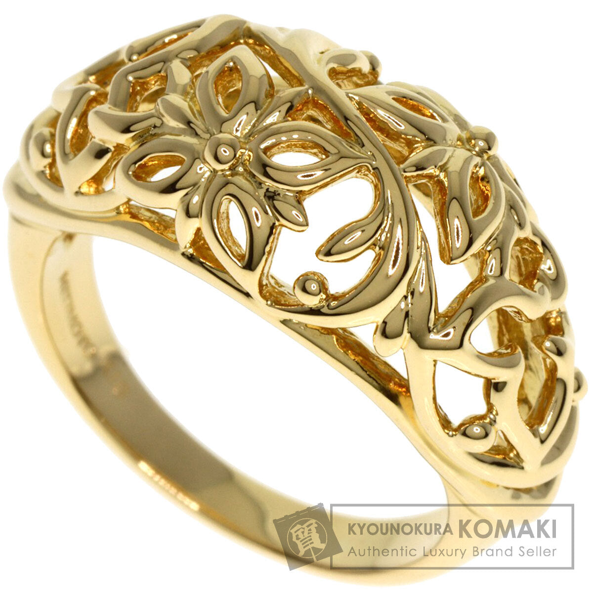 MIKIMOTO   Ring Flower motif K18 Yellow Gold Ladies