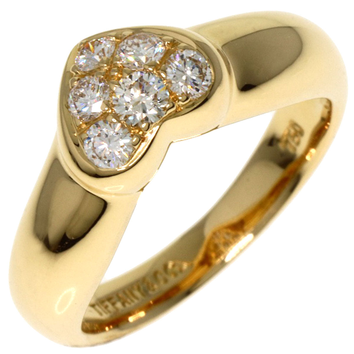 TIFFANY&Co.   Ring Heart Pave Diamond K18 Yellow Gold Ladies