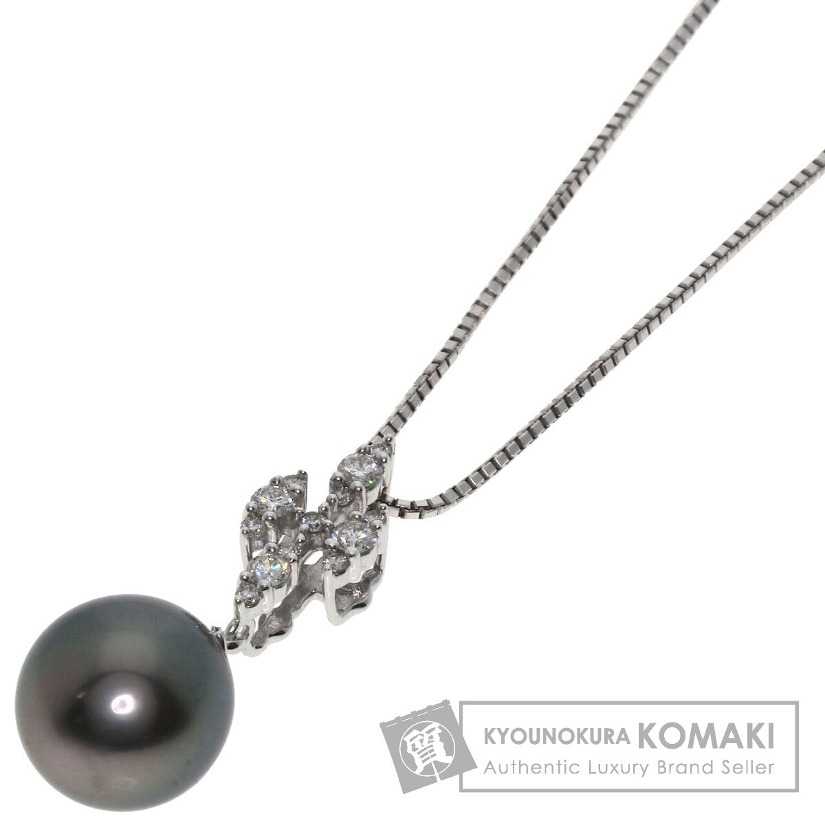 TASAKI Black butterfly Pearl Pearl Necklace K18 White Gold Ladies [Used]