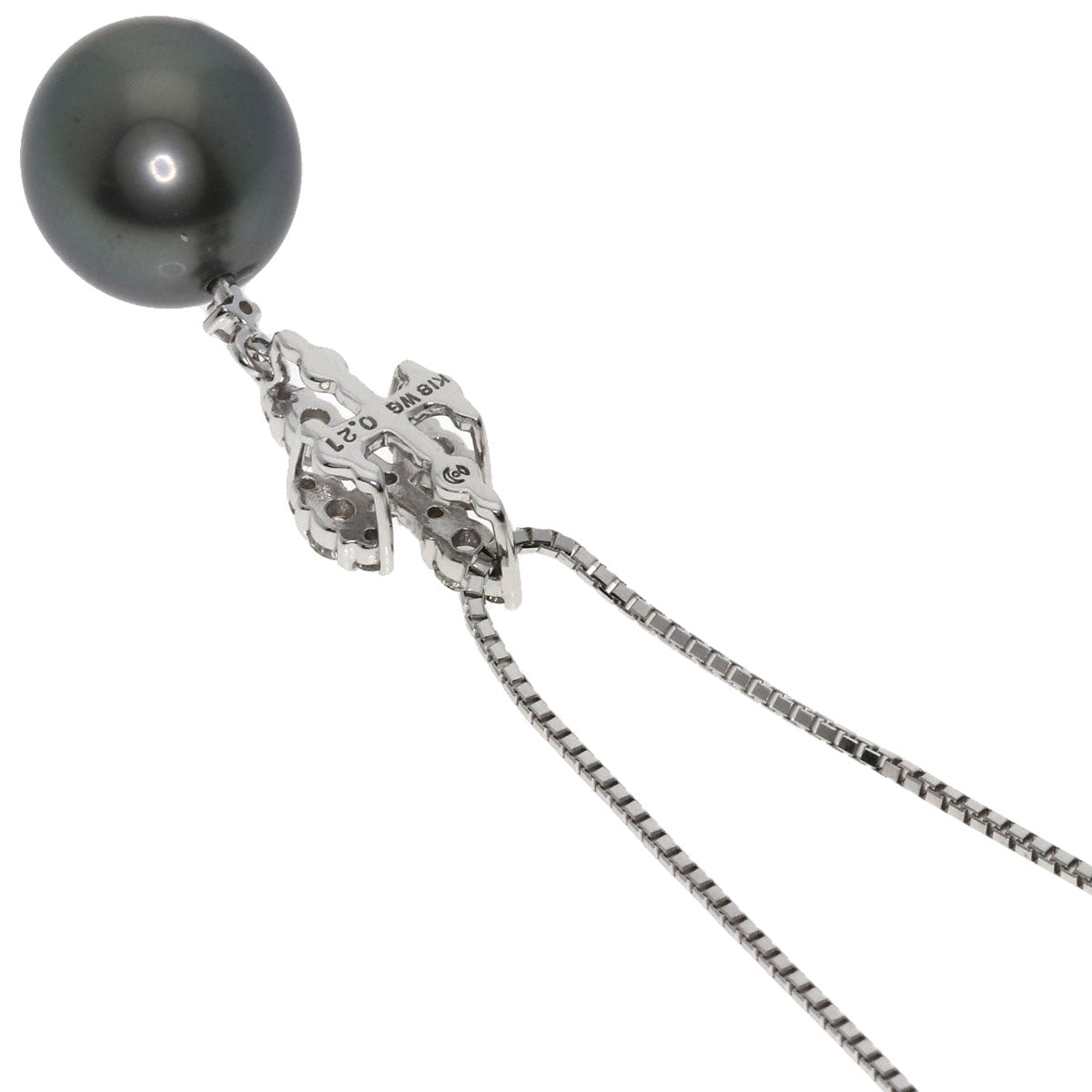 TASAKI Black butterfly Pearl Pearl Necklace K18 White Gold Ladies [Used]