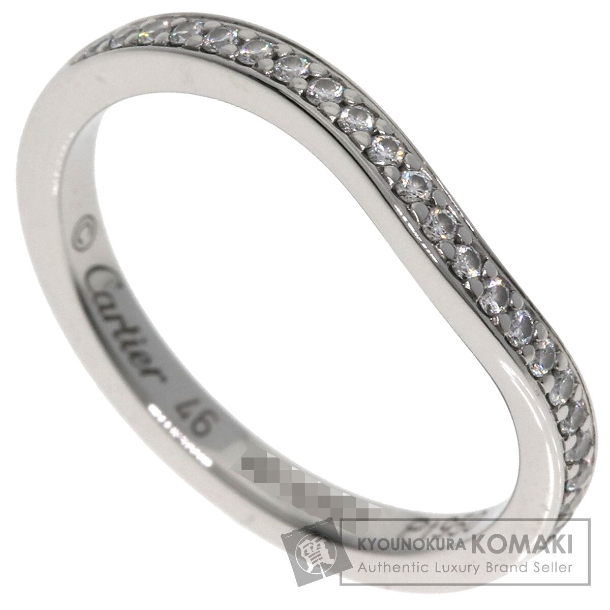 CARTIER   Ring Ballerina Curve Half Eternity Diamond #46 Platinum PT950 Ladies