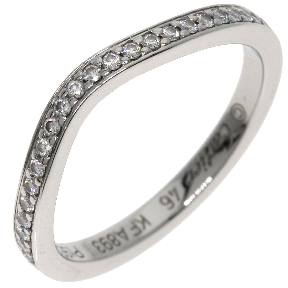 CARTIER   Ring Ballerina Curve Half Eternity Diamond #46 Platinum PT950 Ladies