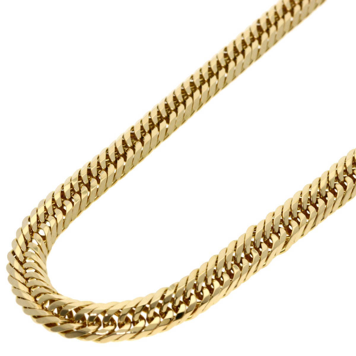 Curb chain Kihei W6 side Necklace K18 Yellow Gold  30.6g　Ladies