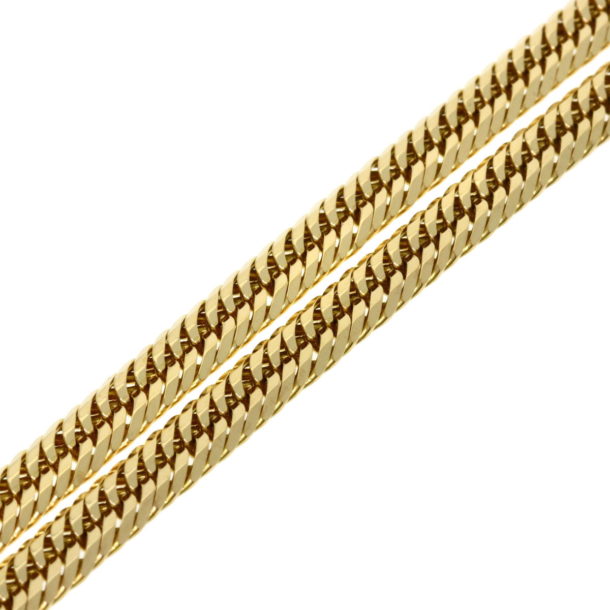 Curb chain Kihei W6 side Necklace K18 Yellow Gold  30.6g　Ladies