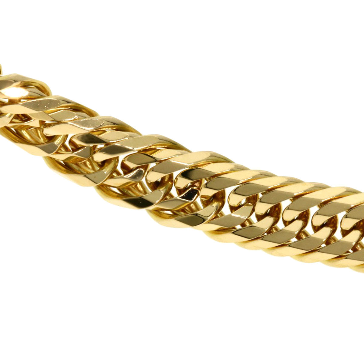 Curb chain Kihei W6 side Necklace K18 Yellow Gold  30.6g　Ladies