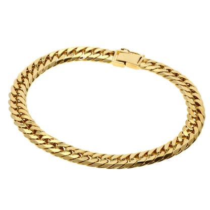 Curb chain Kihei W6 side Bracelet K18 Yellow Gold  30.1g　Ladies