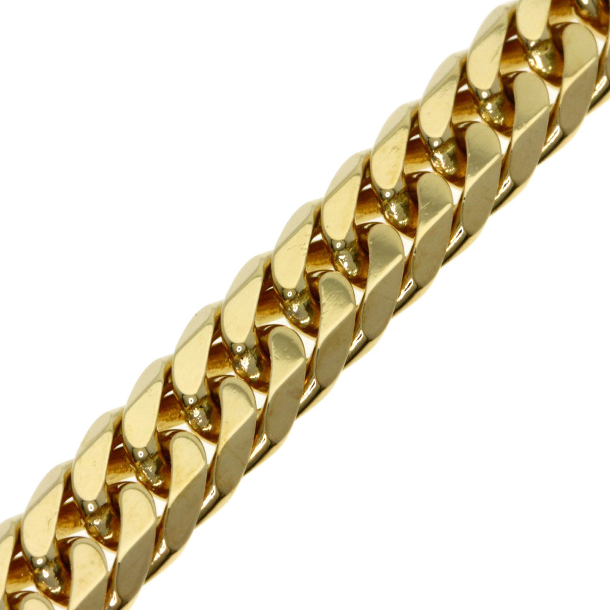 Curb chain Kihei W6 side Bracelet K18 Yellow Gold  30.1g　Ladies