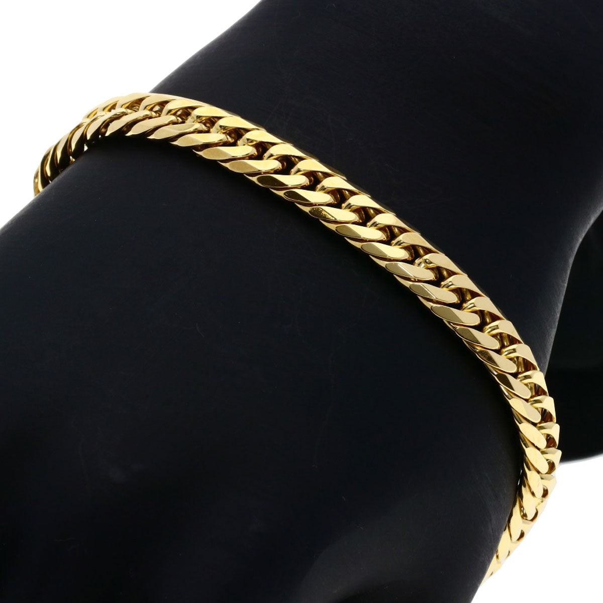 Curb chain Kihei W6 side Bracelet K18 Yellow Gold  30.1g　Ladies