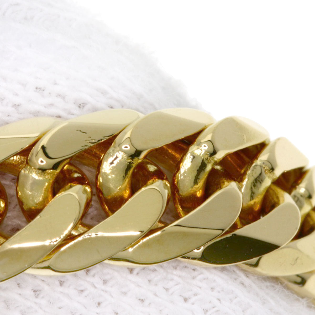 Curb chain Kihei W6 side Bracelet K18 Yellow Gold  30.1g　Ladies