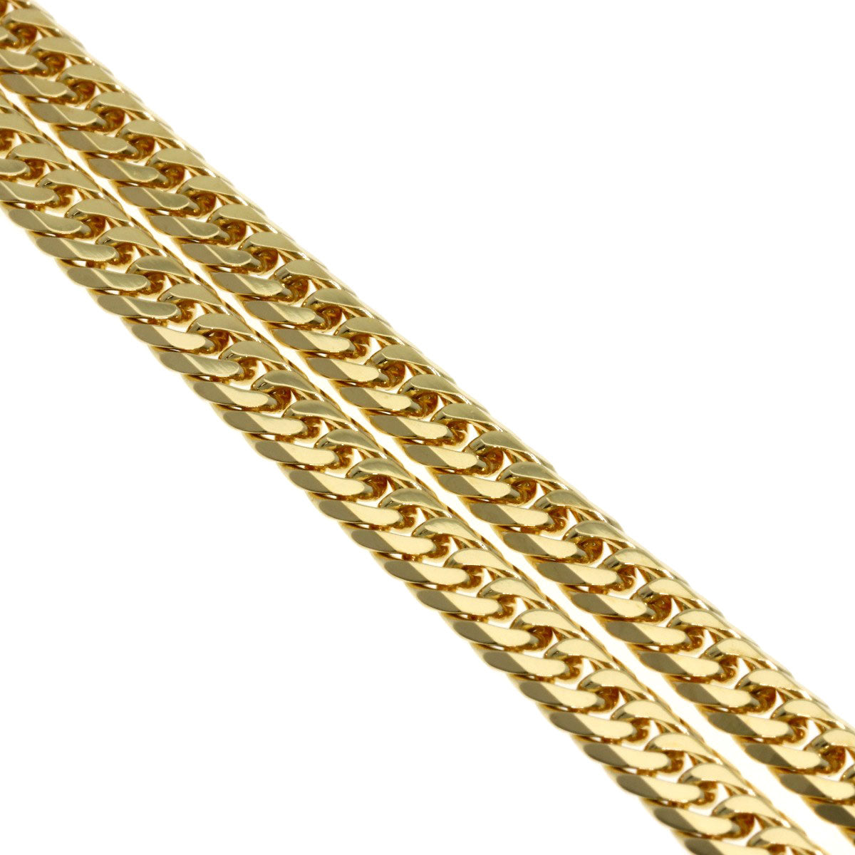 Curb chain Kihei W6 side Necklace K18 Yellow Gold  30.3g　Ladies